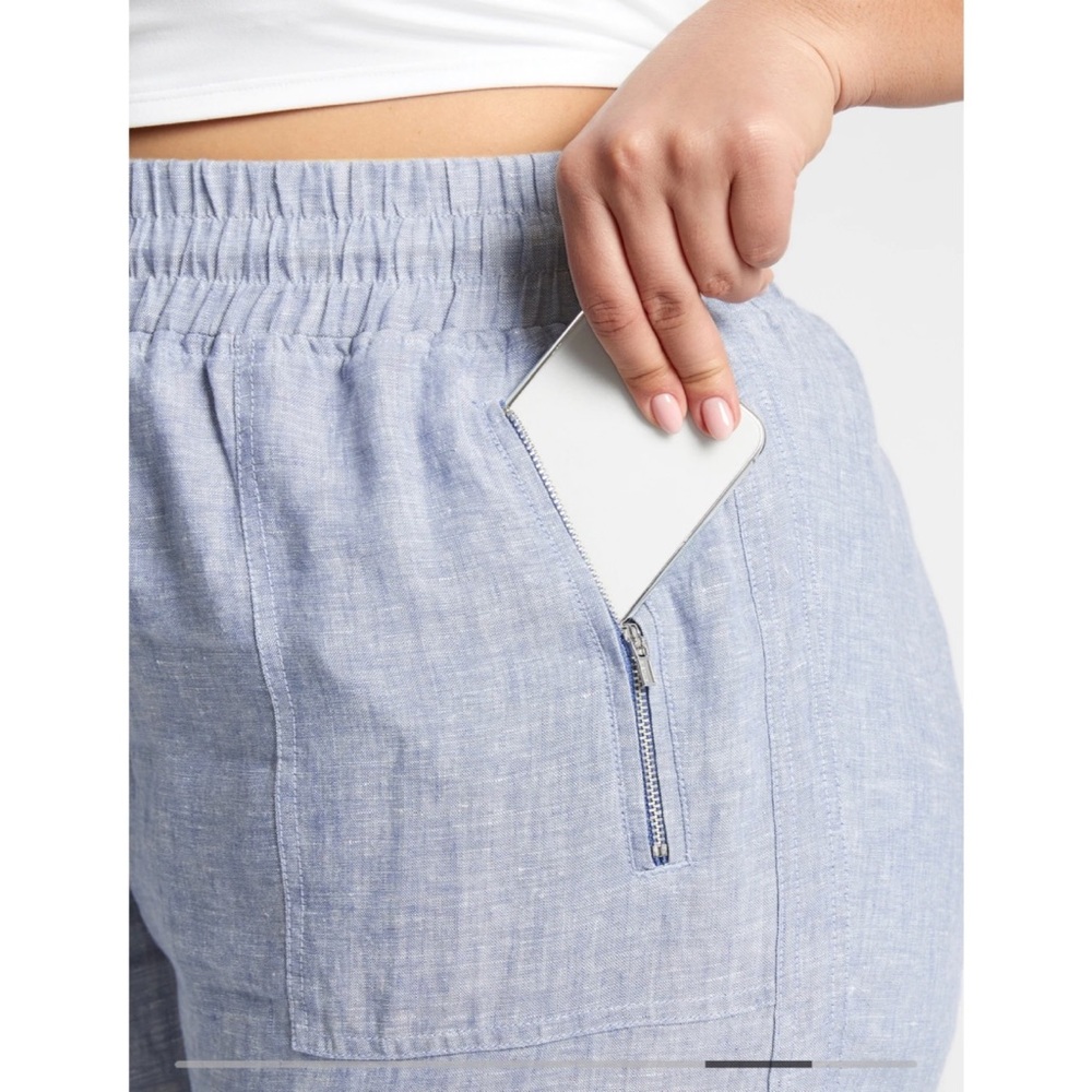 NWT ATHLETA Cabo Linen Joggers Chambray Blue - Picture 5 of 6